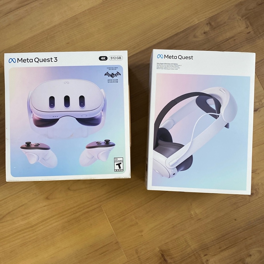 Meta Quest 3 512 GB White and Meta Quest Elite Strap With Battery, Never Opened